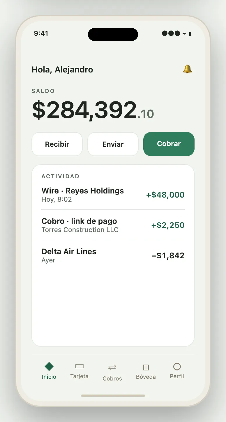 Inicio de la app URPE Bank