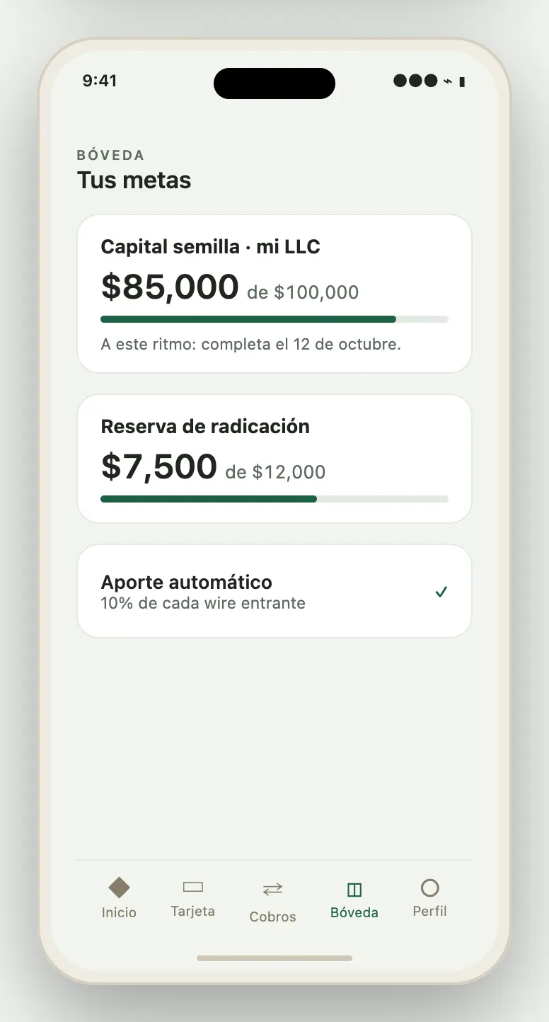 La Bóveda en la app URPE Bank